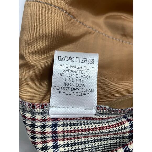 NEW Forever 21 Womens Plaid Polyester Dress Pant Multicolor Cuffed Leg Large - Picture 8 of 9